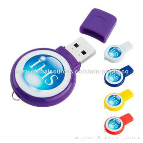 Plastic USB Thumb Drive, Epoxy Dome Logo, Pantone Match Color Welcomed, Can be with Cute Accessory